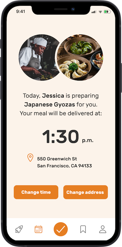 iPhone app confirmation of food delivery